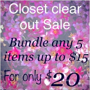 BUNDLE  5 items ($15 or lower) for $20